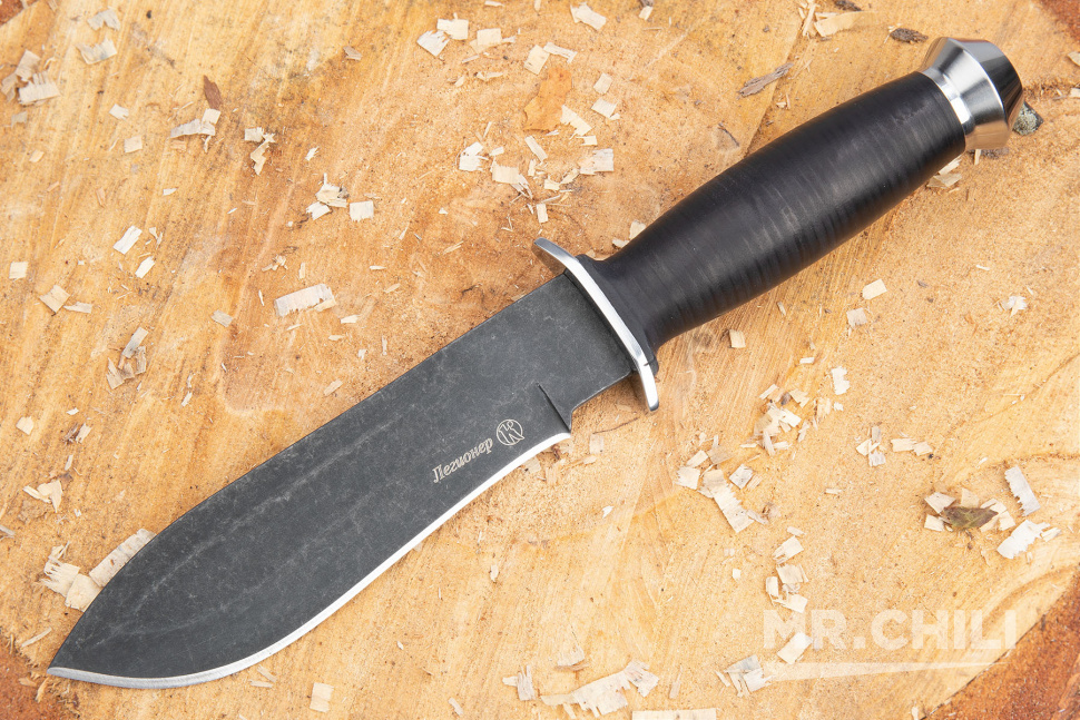 фото Нож "легионер" (aus-8, stonewash черный) кизляр