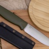 Нож OtusF N690, G10 оливковая, ножны – kydex, выпуклая линза - фото