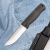 Нож HootF N690, микарта черная, ножны – kydex, выпуклая линза