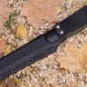 Нож NorthF финка "Грибок" N690, G10 оливковая, ножны – kydex, выпуклая линза - фото