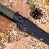 Нож NorthF финка "Грибок" N690, G10 оливковая, ножны – kydex, выпуклая линза - фото