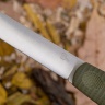 Нож NorthF финка "Грибок" N690, G10 оливковая, ножны – kydex, выпуклая линза - фото