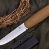 Нож NorthSF финка "Бочонок" CPR, G10 песчаная, ножны – kydex, выпуклая линза - фото