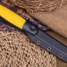 Нож NorthF финка "Грибок" N690, G10 желтая, ножны – kydex, выпуклая линза - фото