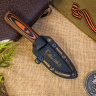 Туристический нож Colada Elmax (Cryo) StoneWash Black-Orange G10 - фото