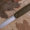 Нож NorthSF финка "Бочонок" CPR, G10 песчано-оливковая, ножны – kydex, выпуклая линза - фото