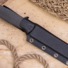 Нож OtusF N690, микарта черная, ножны – kydex, выпуклая линза - фото