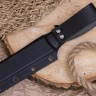 Нож OtusF N690, микарта черная, ножны – kydex, выпуклая линза - фото