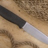 Нож OtusF N690, микарта черная, ножны – kydex, выпуклая линза - фото