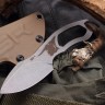 Нож "Bull" stonewash, темляк, бусина - фото