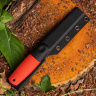 Нож NorthSF финка "Бочонок" N690, G10 красная, ножны – kydex, выпуклая линза - фото