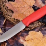 Нож OtusF N690, G10 красная, ножны – kydex, выпуклая линза - фото