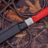 Нож OtusF N690, G10 красная, ножны – kydex, выпуклая линза - фото