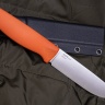Нож OtusF N690, G10 оранжевая, ножны – kydex, выпуклая линза - фото