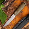 Нож NorthSF финка "Бочонок" ELMAX, G10 пес/оливк, ножны – kydex, выпуклая линза - фото