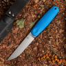 Нож NorthSF финка "Бочонок" N690, G10 синяя, ножны – kydex, выпуклая линза - фото