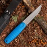 Нож NorthSF финка "Бочонок" N690, G10 синяя, ножны – kydex, выпуклая линза - фото