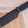 Нож OtusF N690, G10 синяя, ножны – kydex, выпуклая линза - фото