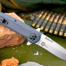Складной нож Biker X D2 Stonewash Gray Titanium - фото