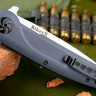 Складной нож Biker X D2 Stonewash Gray Titanium - фото