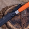 Нож NorthSF финка "Бочонок" N690, G10 оранжевая, ножны – kydex, выпуклая линза - фото
