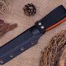 Нож NorthSF финка "Бочонок" N690, G10 оранжевая, ножны – kydex, выпуклая линза - фото