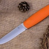Нож NorthSF финка "Бочонок" N690, G10 оранжевая, ножны – kydex, выпуклая линза - фото