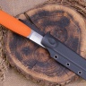 Нож NorthSF финка "Бочонок" N690, G10 оранжевая, ножны – kydex, выпуклая линза - фото