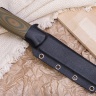 Нож OtusF N690, G10 песчано-оливковая, ножны – kydex, выпуклая линза - фото