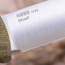 Нож OtusF N690, G10 песчано-оливковая, ножны – kydex, выпуклая линза - фото