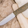 Нож OtusF N690, G10 песчано-оливковая, ножны – kydex, выпуклая линза - фото