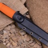 Нож NorthF финка "Грибок" N690, G10 оранжевая, ножны – kydex, выпуклая линза - фото
