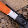 Нож NorthF финка "Грибок" N690, G10 оранжевая, ножны – kydex, выпуклая линза - фото