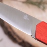 Нож TytoF N690, G10 красная, ножны – kydex, выпуклая линза - фото