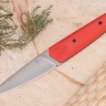 Нож TytoF N690, G10 красная, ножны – kydex, выпуклая линза - фото