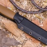 Нож OtusF N690, G10 Песчаная, ножны – kydex, выпуклая линза - фото