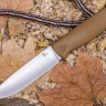 Нож OtusF N690, G10 Песчаная, ножны – kydex, выпуклая линза - фото