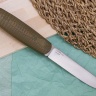 Нож NorthF финка "Грибок" N690, G10 песчано-оливковая, ножны – kydex, выпуклая линза - фото