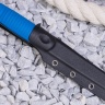 Нож NorthF финка "Грибок" N690, G10 синяя, ножны – kydex, выпуклая линза - фото