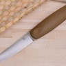 Нож NorthSF финка "Бочонок" N690, G10 песчаная, ножны – kydex, выпуклая линза - фото