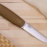 Нож NorthSF финка "Бочонок" N690, G10 песчаная, ножны – kydex, выпуклая линза - фото
