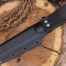Нож NorthSF финка "Бочонок" N690, G10 черно-оранжевая, ножны – kydex, выпуклая линза - фото