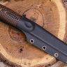 Нож NorthSF финка "Бочонок" N690, G10 черно-оранжевая, ножны – kydex, выпуклая линза - фото