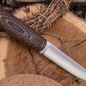 Нож NorthSF финка "Бочонок" N690, G10 черно-оранжевая, ножны – kydex, выпуклая линза - фото