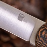 Нож NorthSF финка "Бочонок" N690, G10 черно-оранжевая, ножны – kydex, выпуклая линза - фото