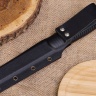 Нож NorthF финка "Грибок" N690, G10 черная, ножны – kydex, выпуклая линза - фото