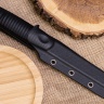 Нож NorthF финка "Грибок" N690, G10 черная, ножны – kydex, выпуклая линза - фото