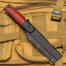 Нож NorthF финка "Сучок" ELMAX, G10 черно-красная, ножны – kydex, выпуклая линза - фото
