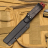 Нож NorthF финка "Сучок" ELMAX, G10 черно-красная, ножны – kydex, выпуклая линза - фото