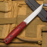 Нож NorthF финка "Сучок" ELMAX, G10 черно-красная, ножны – kydex, выпуклая линза - фото